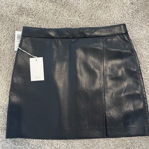 Aritzia black leather skirt